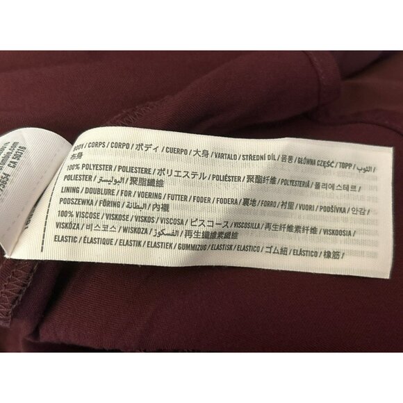 Abercrombie & Fitch Maroon Baby Doll Sheer Sleeve Blouse Small Smocked Back NWT - Picture 4 of 5